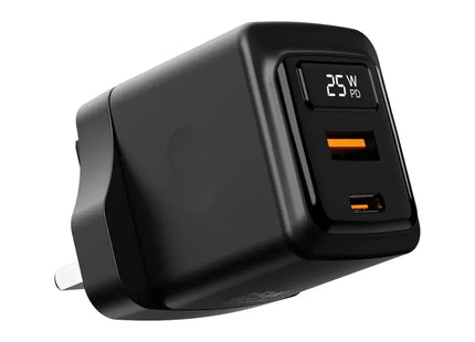 Porodo GaN 25W Dual-Port Wall Charger Black