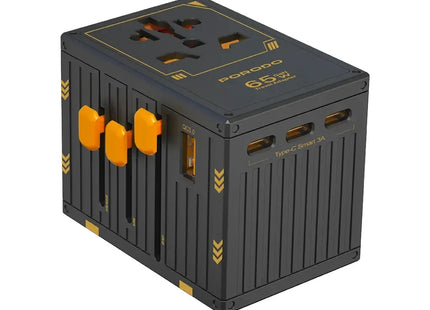 Porodo GaN 5-Port Travel Block Universal Charger Black