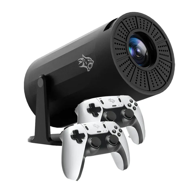 Porodo Gaming 4K Projector Android 11 with Auto Keystone and Gamepad Controller Black