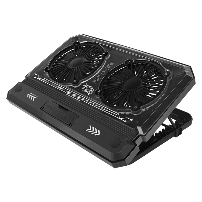 Porodo Gaming Crystal Shell Laptop Cooling Pad Black