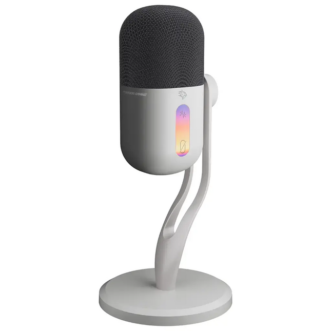 Porodo Gaming Elyx RGB Condenser Microphone Noise Surppress Button White