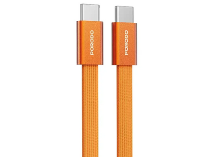 Porodo High-Speed USB-C Braided Cable Charging & Data Transfer Orange