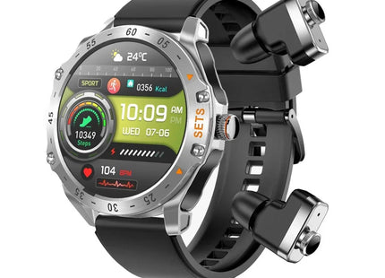 Porodo Hype Smartwatch With Earbuds Silver