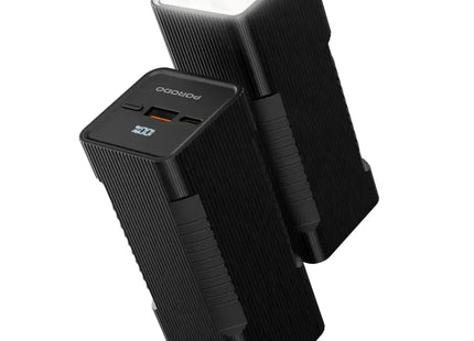 Porodo LUMERA 10000mAh Power Bank with Built-In Flashlight Black