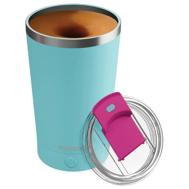 Porodo Lifestyle Automatic Magnetic Stirring Mug High-Speed Mixing Blue