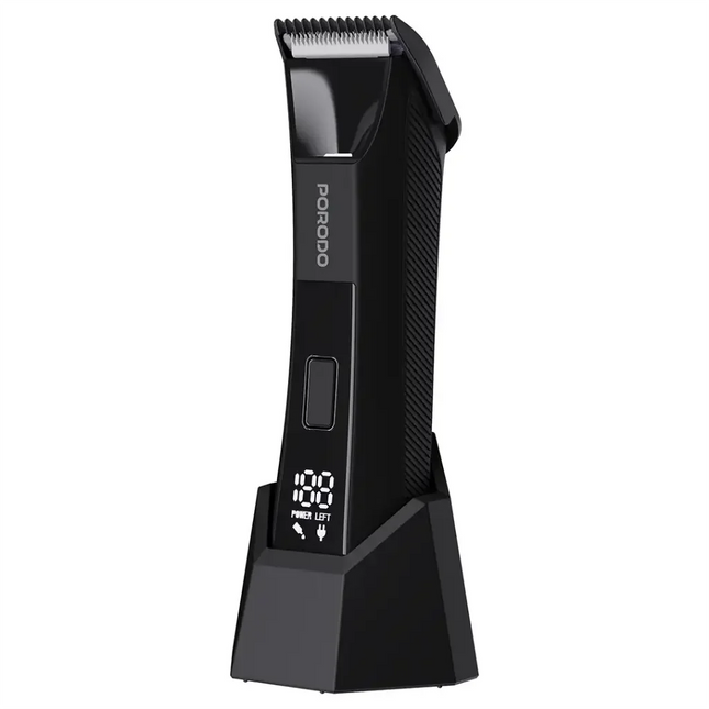 Porodo Lifestyle Ceramic Blade Grooming Trimmer with Digital Display Black