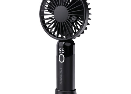 Porodo Lifestyle Chillo Air Portable Handheld Fan With 2-in-1 Detachable Base & Phone Stand Black