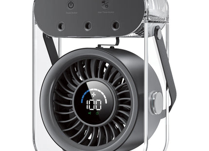 Porodo Lifestyle Chillo Aqua Portable Mist Fan With 500mL Large Water Tank Black
