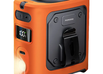 Porodo Lifestyle Chillo Coolclip Cooling Waist Fan With 5-Speed Airflow & Power Bank Function Orange