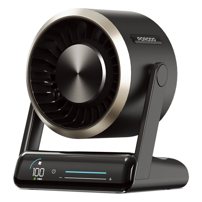 Porodo Lifestyle Chillo Core Desktop Fan With LED Display Black