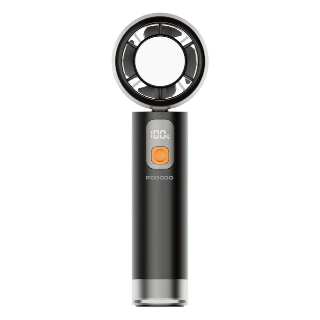 Porodo Lifestyle ChilloFlex Rechargeable Cooling Fan With LED Display Black