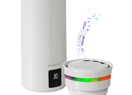 Porodo Lifestyle Fluxmix 350ML Stirring Cup with Speaker White