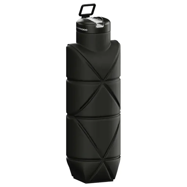 Porodo Lifestyle Fold-Flat LeakProof Silicone Bottle Black
