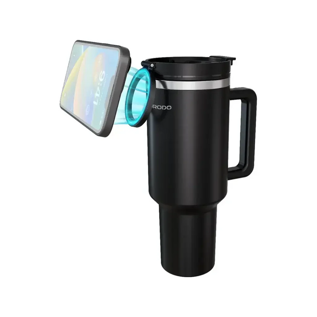 Porodo Lifestyle Hydrate & Hold Magnetic Mount 40oz Insulated Tumbler Black