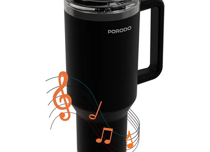 Porodo Lifestyle HydroTunes Bluetooth Speaker Tumbler With High-Quality Sound Black