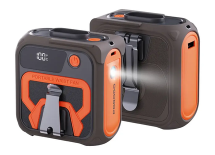 Porodo Lifestyle Multifunction Cooling Waist Fan Brown & Orange