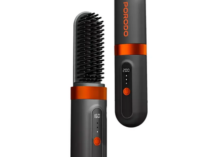 Porodo Lifestyle Portable Heated Styling Brush Black