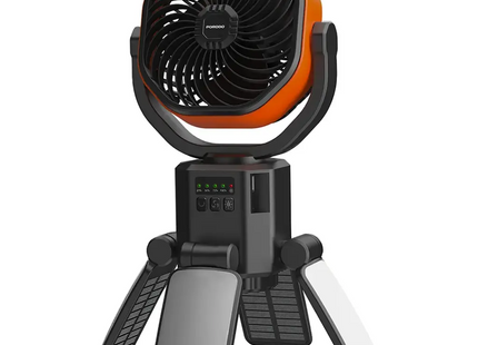 Porodo Lifestyle Suncharge Outdoor Solar Fan Black & Orange