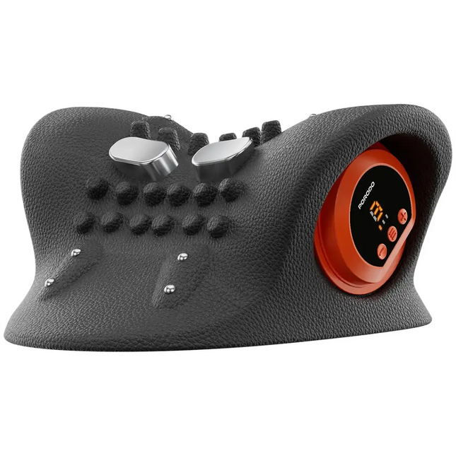 Porodo Lifestyle Tri-Mode Heated Cervical Pillow Massager Wave, Heat & Vibration Black