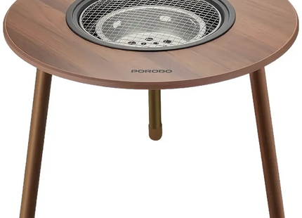 Porodo Lifestyle Tripod-base Outdoor Round Grill Table Brown