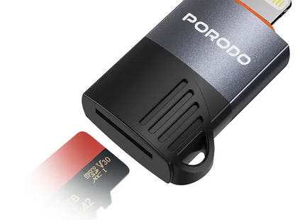 Porodo Lightning | OTG TF Card Reader Black