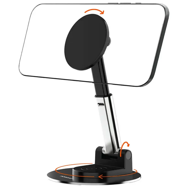 Porodo Magnetic Phone Holder with Adjustable Telescopic Rod Black