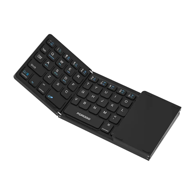 Porodo Minima Slim Folding Keyboard With Integrated Numpad & Touchpad Black