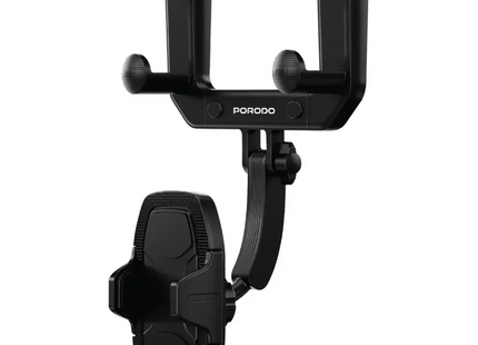 Porodo Mirror-Mounted Phone Holder Bracket with Extendable Arm Black