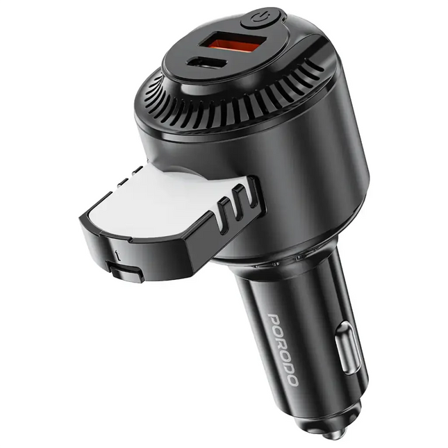 Porodo Mist Charge 2 IN 1 Car Charger Black