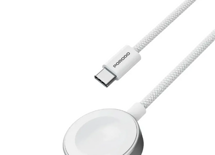 Porodo One Touch Charger Magnetic Watch Charger White