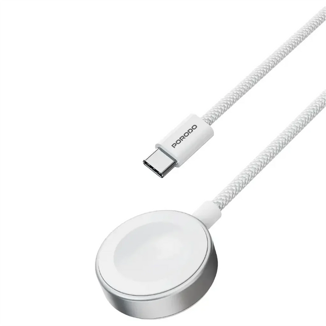 Porodo One Touch Charger Magnetic Watch Charger White