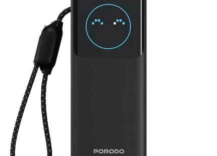 Porodo POLO II 20000mAh POWER BANK Built-in USB-C Cables Black