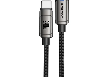 Porodo PowerSync 240W High-Speed USB-C Cable Gray