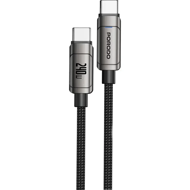 Porodo PowerSync 240W High-Speed USB-C Cable Gray