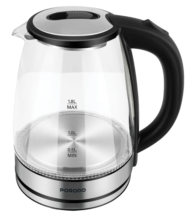 Porodo Pyro Electric Glass Kettle Clear