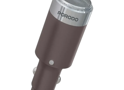 Porodo Shave N Drive Multi-Function Car Charger Shaver Head Brown
