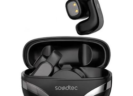 Porodo Soundtec Flexfit Open-Ear Clip-On Wireless Earbuds Black