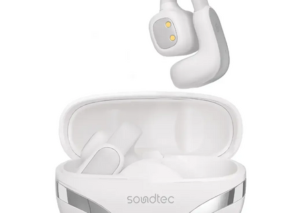 Porodo Soundtec Flexfit Open-Ear Clip-On Wireless Earbuds White
