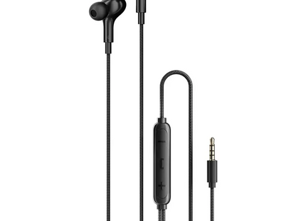Porodo Soundtec Stereo Bass 3.5mm Wired Earphones Black