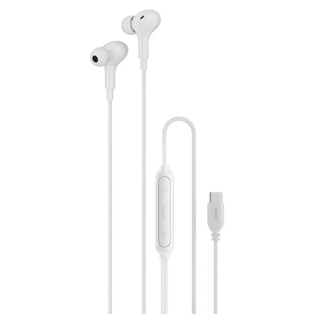 Porodo Soundtec Stereo Bass Type-C Wired Earphones White