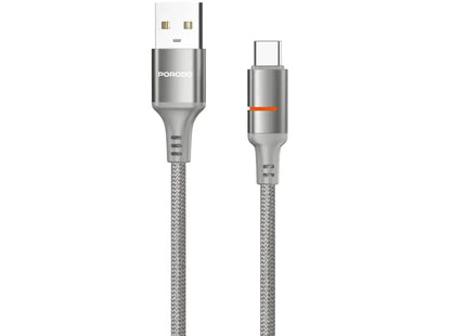 Porodo USB-A To USB-C LED Light Cable Grey