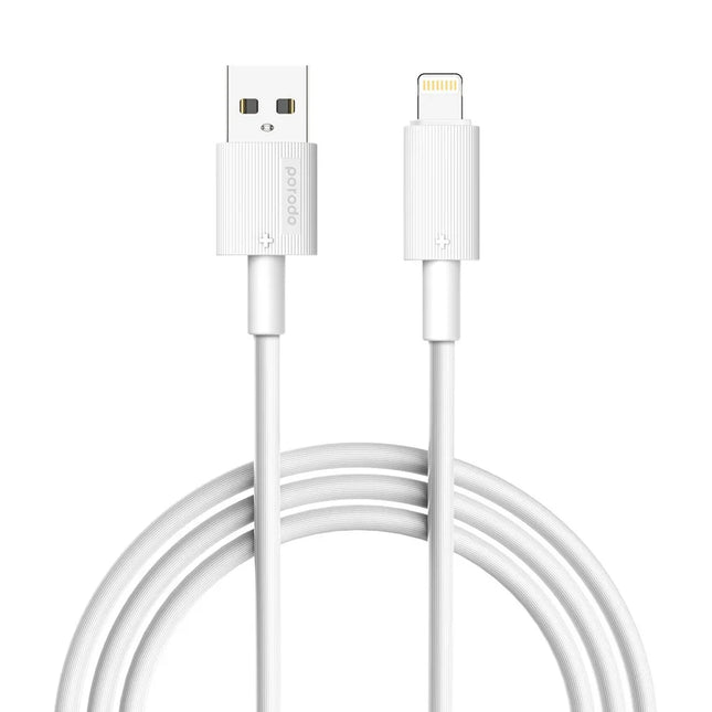 Porodo USB-A to Lightning Durable Charging Cable White