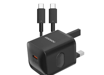 Porodo USB-C Power Delivery Wall Charger with USB-C To USB-C Cable Black