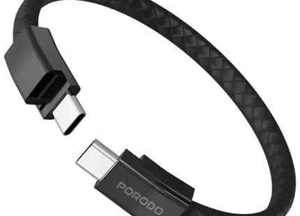 Porodo USB-C To USB-C Wristband Cable Black