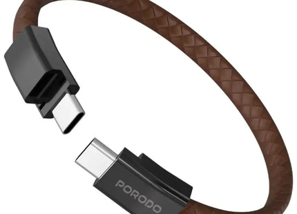 Porodo USB-C To USB-C Wristband Cable Brown