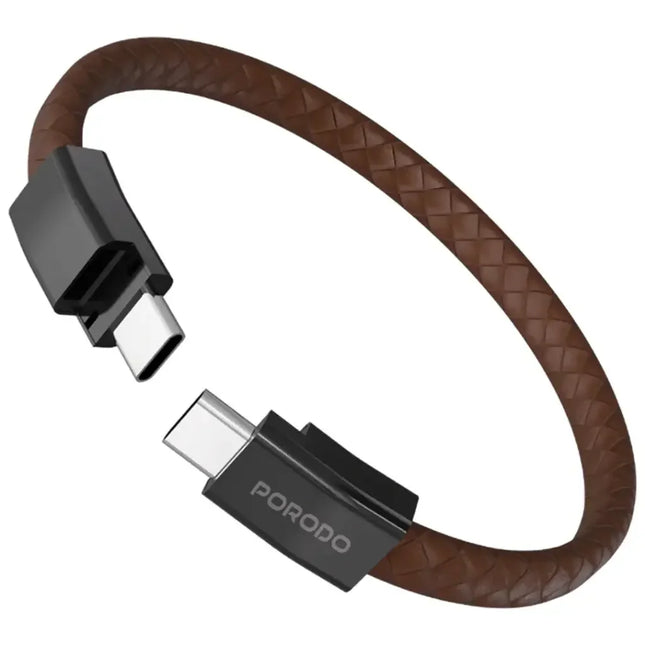 Porodo USB-C To USB-C Wristband Cable Brown