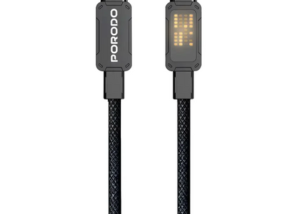 Porodo USB-C to Lightning Braided Cable Black