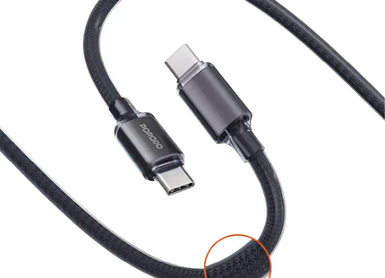 Porodo USB-C to USB-C Braided Cable Black