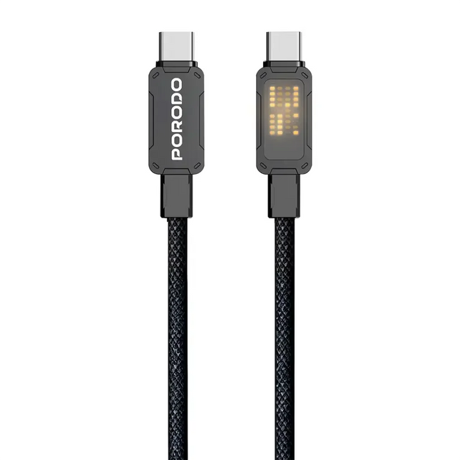 Porodo USB-C to USB-C Braided Cable Black