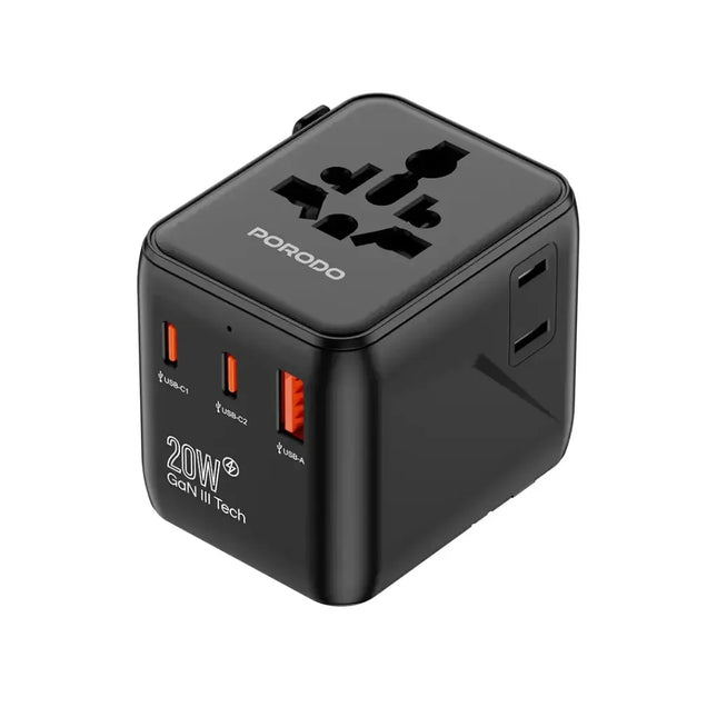 Porodo Universal Travel GaN Quick Charger Black
